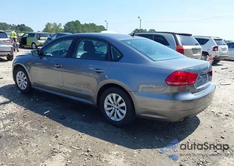 2013 Volkswagen Passat 2.5L S from USA, damaged, VIN 1VWAP7A3XDC038659